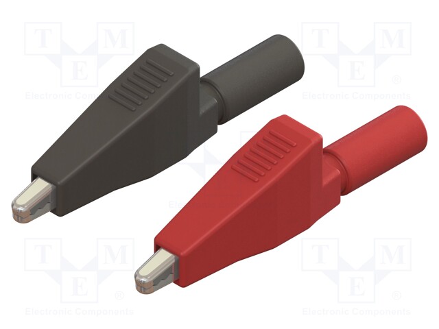 HAUENLEUKA - 10A - MUSTA,PUNAINEN - LEVITYSALUE: MAX.7,9MM - L: 56MM - Krokotiili klipsit - CT3762 - 1