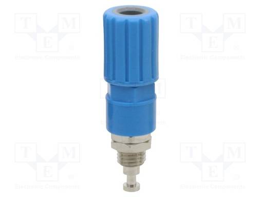 LABORATORY CONNECTOR: 4MM BANANA - SOCKET - 36A - BLUE - 8MM - -20÷80°C - Banaanijatkoliittimet - D-3252 - 1