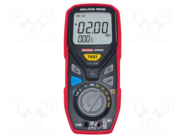 MITTARI: ERISTYSRESISTANSSI-LCD - VAC: 60V,600V - VDC: 60V,600V - Sähköverkostojen testerit ja mittarit - MW9092 - 1