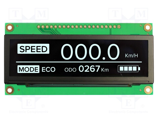 OLED NÄYTTÖ - GRAAFINEN - 3,12" - 256X64 - KOOT: 89X44X6MM - VALKOINEN - Graafiset OLED-näytöt - NHD-3.12-25664UCW2 - 1