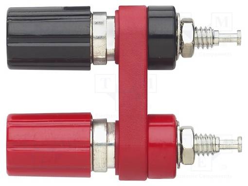LABORATORY CONNECTOR: 4MM BANANA - SOCKET - 2.5KVDC - 15A - PUNAINEN - Banaanijatkoliittimet - POM-4243-2 - 1