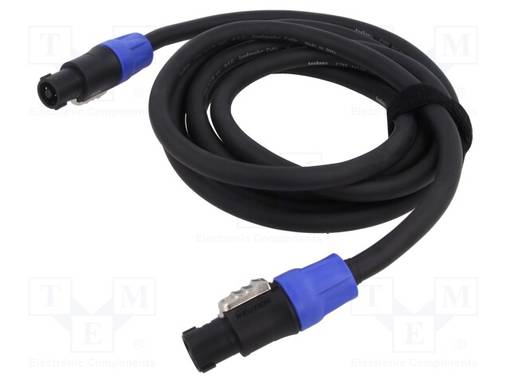 KAAPELI - SPEAKON NAARAS 4PIN,MOLEMMIN PUOLIN MUSTA - PVC - Muut audio-videokaapelit - TAS-RF5412 - 1