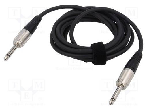 KAAPELI - JACK 6,3 MM 2PIN PISTOKE,MOLEMMIN PUOLIN MUSTA - Muut audio-videokaapelit - TAS-TK1212 - 1