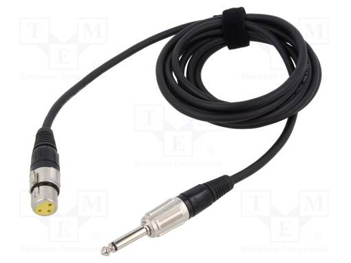 KAAPELI - JACK 6,3 MM 2PIN PISTOKE,XLR NAARAS 3PIN MUSTA - Muut audio-videokaapelit - TAS-TK2212 - 1