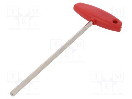 WRENCH: HEX KEY - HEX 6MM - OVERALL LEN: 182MM - KIND OF HANDLE: T - Kuusiokolo- ja TORX avaimet - WIHA.00922 - 1