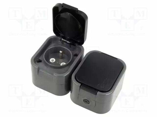 AC LIITIN-PISTORASIA - 2P+PE - 250VAC - 16A - HARMAA - PIN: 3 - AC liittimet ja rungot - ABEX-9001582 - 1