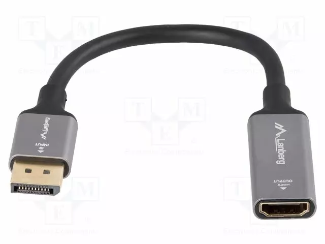 ADAPTERI - DISPLAYPORT-PISTOKE,HDMI-PISTORASIA - 0,2M - MUSTA - HDMI, DVI, DisplayPort johdot - AD-DP-HD-02 - 1