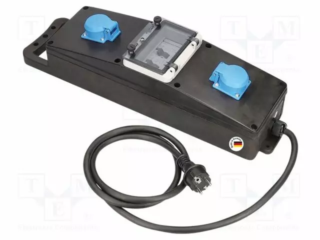 KOJEISTO - 3G2,5MM2 - 2M - KUMI - MUSTA - PISTORAS.MÄÄRÄ: 2 - 32A - Jatkojohdot ja -haaroittimet - AS-63272 - 1