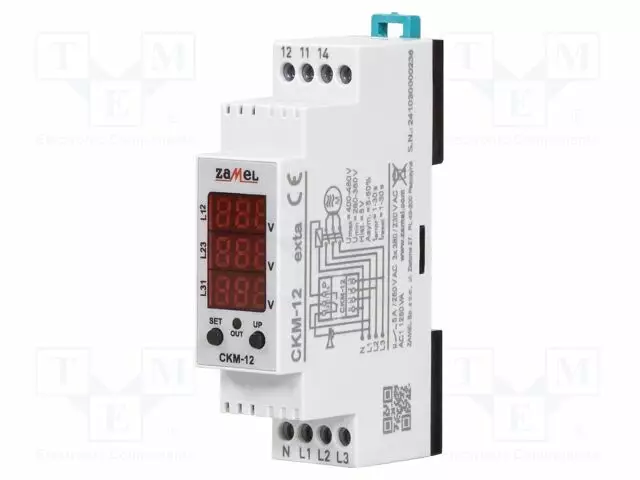 JÄNNITTEENVALVONTARELE - DIN-KISKOLLE - CK - SPDT - 250VAC/16A - 1÷30S - Valvontareleet - CKM-12 - 1