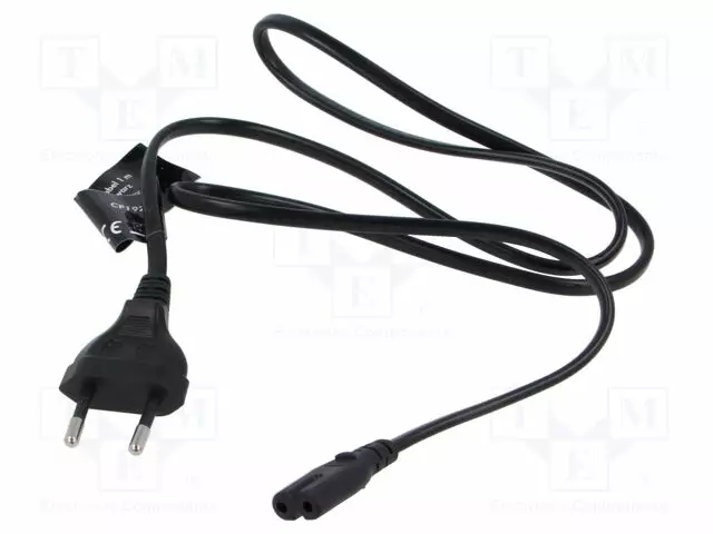 VIRTAJOHTO 7/16 (C) PISTOKE,IEC C7 NAARAS-1M - MUSTA - 2,5A - Tietokone- ja  laitejohdot - CP192 - 1