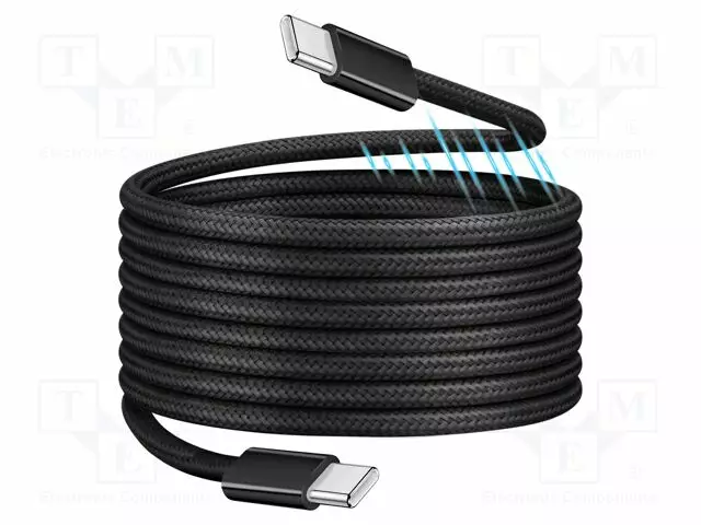 KAAPELI - USB 2.0 - USB C PISTOKE,MOLEMMIN PUOLIN - 1,5M - MUSTA - USB kaapelit ja adapterit - CU0232 - 1