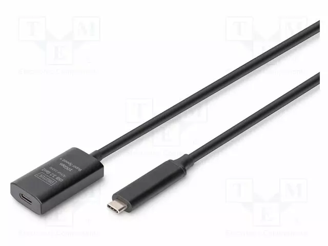 USB-TOISTIN - USB 3.2 GEN 2,VAHVISTIMELLA - 5M - MUSTA - 5GBPS - USB kaapelit ja adapterit - DA-73112 - 1