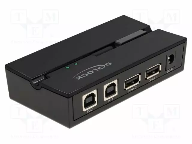 SWITCH - USB 2.0 - MUSTA - MUOVI - LÄHTÖ: USB A RASIA X2 - USB kaapelit ja adapterit - DELOCK-11492 - 1