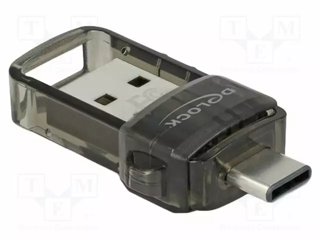 BT SOVITIN - USB A-PISTOKE,USB C-PISTOKE - USB 2.0 - MUSTA - 3MBPS - Tietokonetarvikkeet - muut - DELOCK-61002 - 1