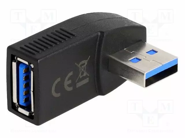 ADAPTERI - USB 3.0 - USB A RASIA,USB A-PISTOKE 270° VASEN/OIKEA - USB kaapelit ja adapterit - DELOCK-65342 - 1