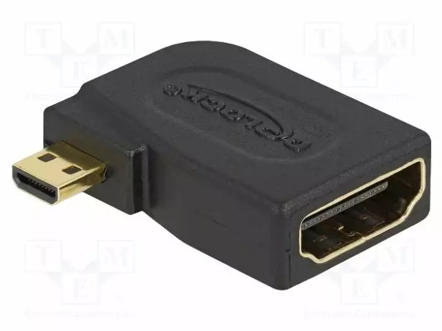 HDMI ADAPTERI -PISTORASIA,MICRO HDMI PISTOKE - HEC - MUSTA - HDMI, DVI, DisplayPort johdot - DELOCK-65352 - 1
