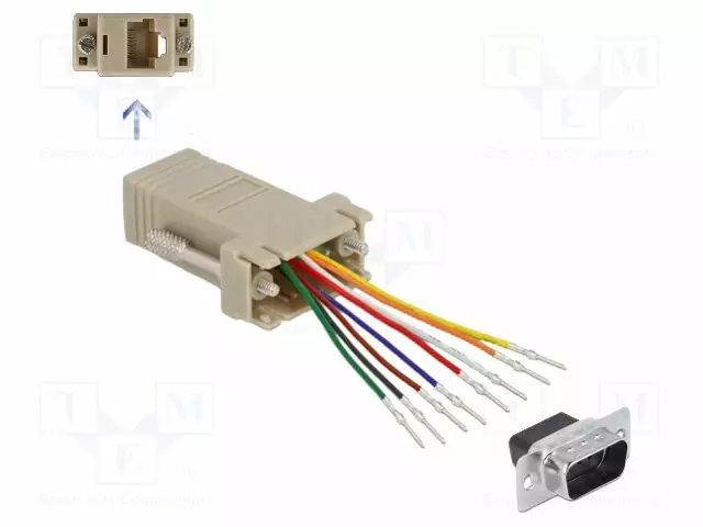 ADAPTERI - D-SUB 9PIN PISTOKE,RJ45-PISTORASIA - HARMAA - Tietokonekaapelit ja -adapterit - DELOCK-65462 - 1