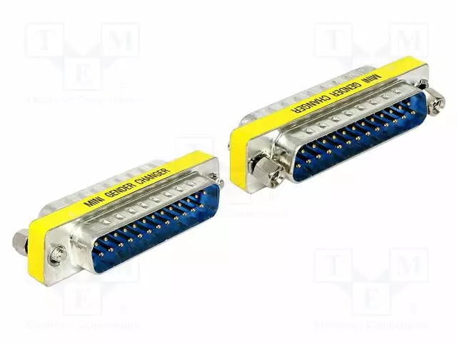 ADAPTERI - D-SUB 25PIN PISTOKE,MOLEMMIN PUOLIN - Tietokonekaapelit ja -adapterit - DELOCK-65482 - 1