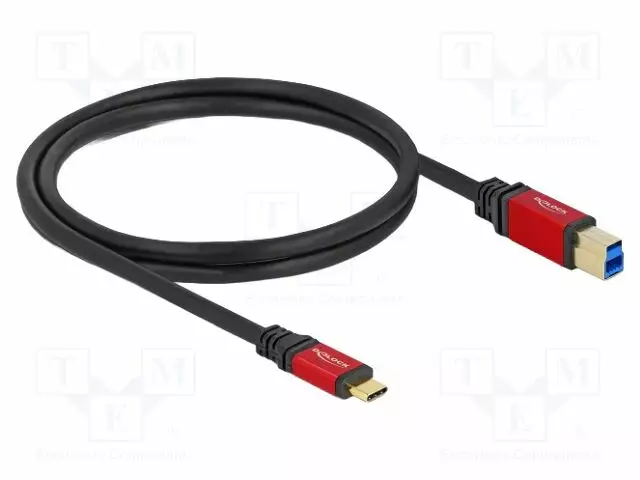 KAAPELI - USB B PISTOKE,USB C PISTOKE - KULLATTU - 1M - MUSTA - 5GBPS - USB kaapelit ja adapterit - DELOCK-80612 - 1