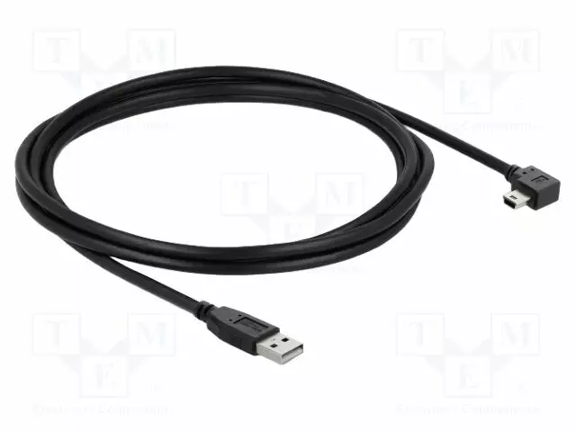 CABLE - USB 2.0 - USB A PLUG,USB B MINI PLUG 90° LEFT/RIGHT - 2M - USB kaapelit ja adapterit - DELOCK-81652 - 1