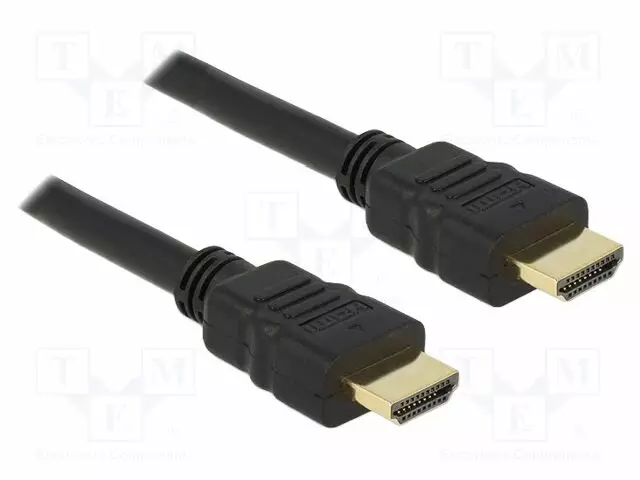 KAAPELI - HDMI-PISTOKE,MOLEMMIN PUOLIN - PIT: 0,25M - MUSTA - 30AWG - HDMI, DVI, DisplayPort johdot - DELOCK-83352 - 1