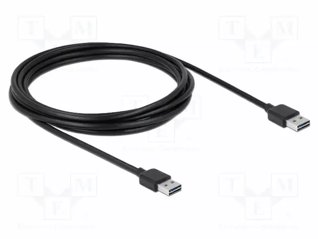 KAAPELI - USB 2.0 - USB A KAKSIPUOLINEN PISTOKE,MOLEMMIN PUOLIN - USB kaapelit ja adapterit - DELOCK-83462 - 1