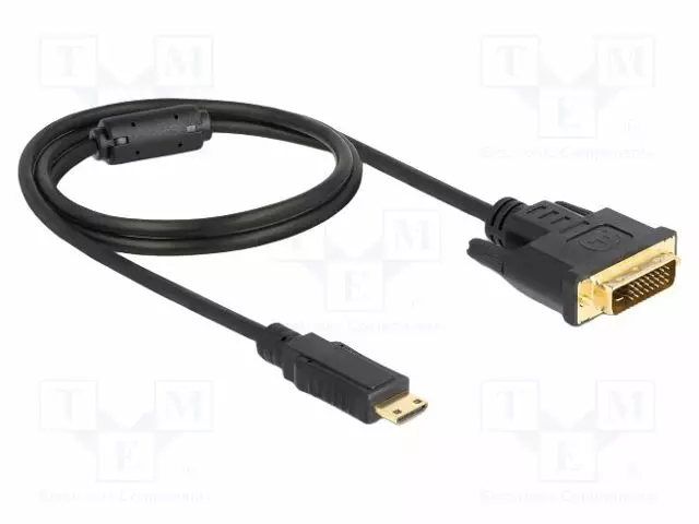 KAAPELI - DVI-D (24+1) PISTOKE,MINI HDMI LIITIN - PIT: 1M - MUSTA - HDMI, DVI, DisplayPort johdot - DELOCK-83582 - 1