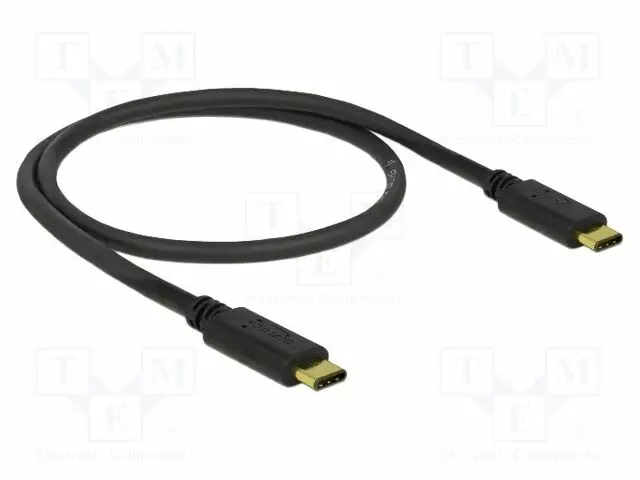 KAAPELI - USB 2.0 - USB C PISTOKE,MOLEMMIN PUOLIN - 0,5M - MUSTA - USB kaapelit ja adapterit - DELOCK-83672 - 1