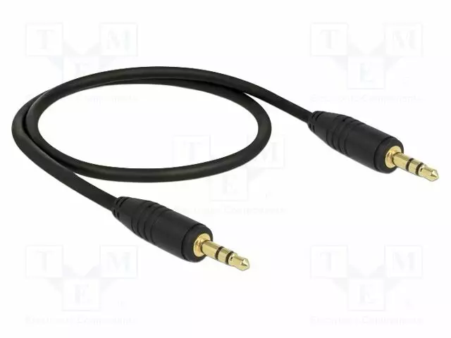 KAAPELI - JACK 3,5MM 3PIN PISTOKE,MOLEMMIN PUOLIN - 0,5M - MUSTA - Muut audio-videokaapelit - DELOCK-83742 - 1