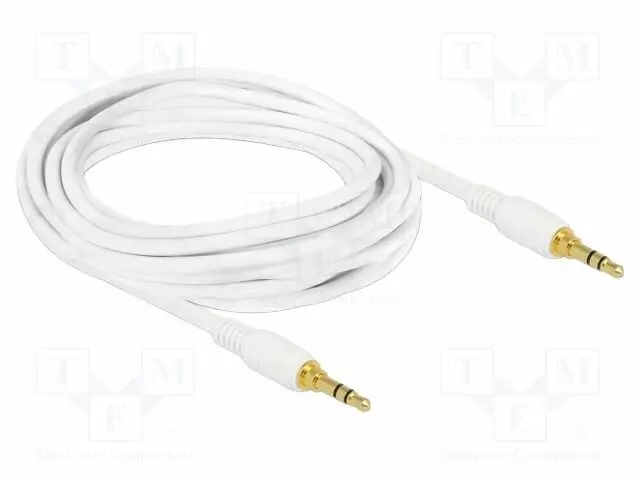 KAAPELI - JACK 3,5MM 3PIN PISTOKE,MOLEMMIN PUOLIN - 3M - VALKOINEN - Muut audio-videokaapelit - DELOCK-85552 - 1