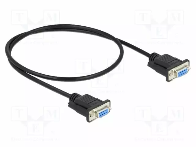 KAAPELI - D-SUB 9PIN RASIA,MOLEMMIN PUOLIN - PVC - PIT: 2M - MUSTA - HDMI, DVI, DisplayPort johdot - DELOCK-87472 - 1