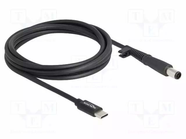KAAPELI - USB C PISTOKE,DC 7,4/5,0 LIITIN - SUORA - MUSTA - 1,5M - DC virtakaapelit - DELOCK-87972 - 1