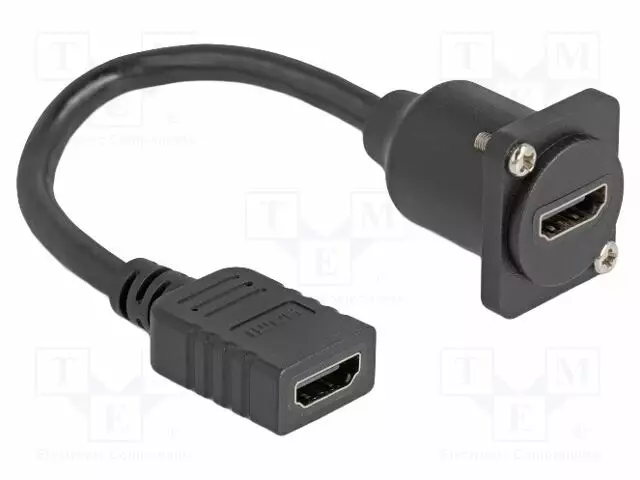 KAAPELI - HDMI-PISTORASIA,MOLEMMIN PUOLIN - HDCP,HDR - PIT: 0,2M - HDMI, DVI, DisplayPort johdot - DELOCK-87982 - 1
