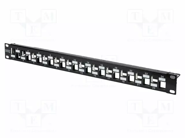 PATCH PANEL - KEYSTONE - RACK - MUSTA - RACK 19" - PORTTIEN LUKU: 24 - Tietokonetarvikkeet - muut - DN-91412 - 1