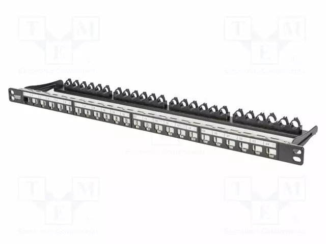 PATCH PANEL - KEYSTONE - RACK - MUSTA - RACK 19" - PORTTIEN LUKU: 24 - Tietokonetarvikkeet - muut - DN-91422 - 1