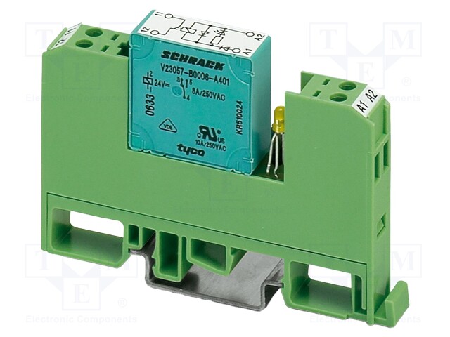RELE: LIITÄNTÄ - SPST-NO - UKELAN: 24VDC - 8A - 6A/250VAC - 6A/250VDC - Elektromagneettiset relesarjat - EMG10-RELKSRG242 - 1