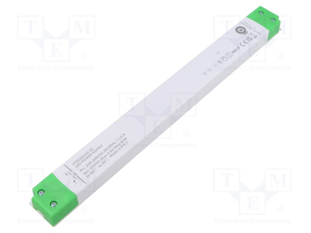 VIRTALÄHDE: IMPULSSI - LED - 60W - 24VDC - 2,5A - 220÷240VAC - FTPC-S2 - LED teholähteet - FTPC60V24-S2 - 1