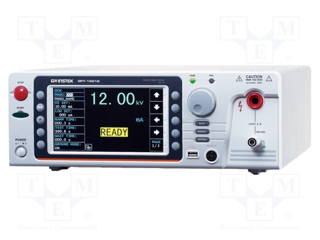 TURVATESTERI - 100KOHM÷50GOHM - UTEST: 0,05÷12KVDC - MITTARI: HI-POT - Sähköturvallisuustesterit - GPT-15012 - 1