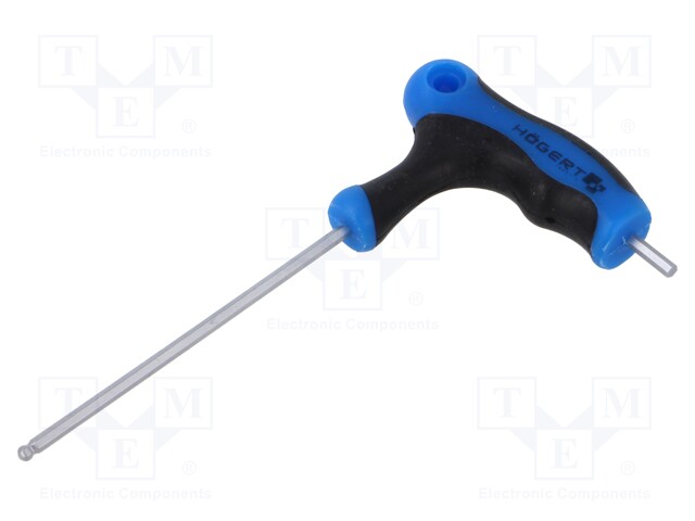 WRENCH: HEX KEY - SPHERICAL - HEX 2.5MM - WORKING PART LEN: 75MM - Kuusiokolo- ja TORX avaimet - HT1W852 - 1