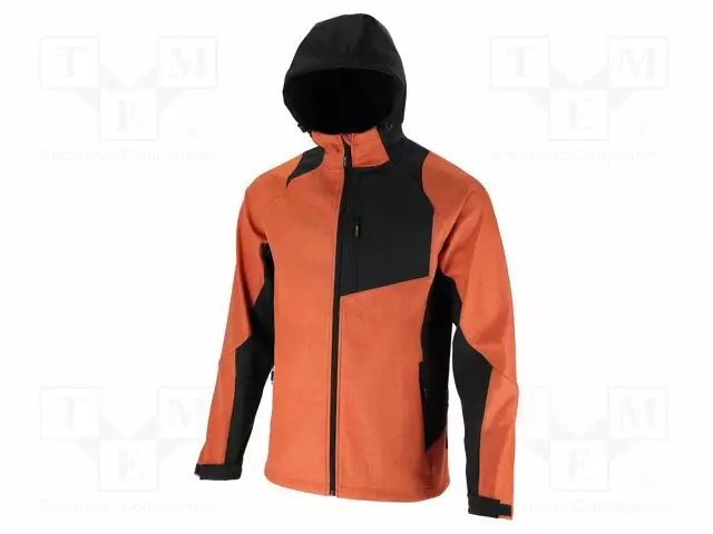 SOFT-SHELL JACKET - SIZE: M - ORANGE-MUSTA - WITH A HOOD - 290G/M2 - Työ- ja suojavaatteet - LAHTI-L4094902 - 1