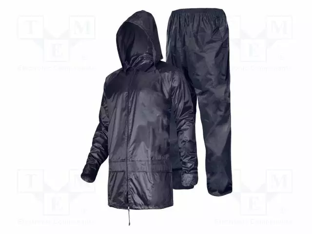 RAINPROOF SET - SIZE: M - NAVY BLUE - WITH A HOOD - KIT: JACKET,PANTS - Työ- ja suojavaatteet - LAHTI-L4140102 - 1