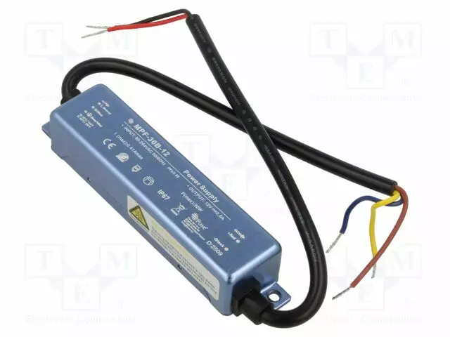 VIRTALÄHDE: IMPULSSI - LED,ULKOKÄYTTÖÖN - 30W - IP67 - 120X26X21MM - LED teholähteet - MPF-30B-12 - 1
