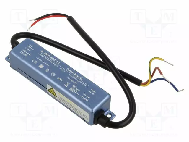 VIRTALÄHDE: IMPULSSI - LED,ULKOKÄYTTÖÖN - 40W - IP67 - 120X26X21MM - LED teholähteet - MPF-40B-12 - 1
