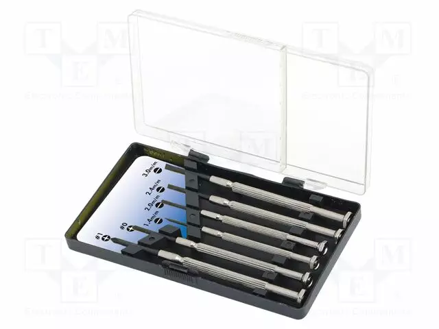 SCREWDRIVER: PRECISION-SET - PRECISION - PHILLIPS,SLOT - 6PCS. - Ruuvimeisselit ja sarjat - PC-WZ0022 - 1