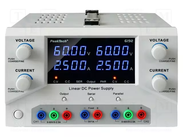 LABORATORY POWER SUPPLY: STANDARD - MULTI-CHANNEL - CH: 2 - 0÷60VDC - Laboratorioteholähteet - PKT-P6192 - 1