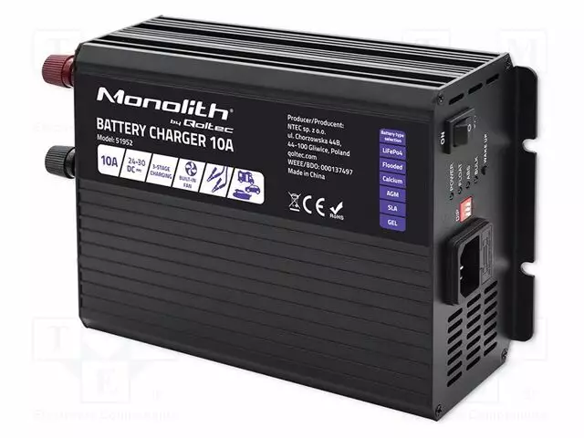 AKKULATURI - AGM,GEL (GEELI),LYIJYHAPPO,LI-FEPO4 - 10A - Akkulaturit - QOLTEC-51952 - 1