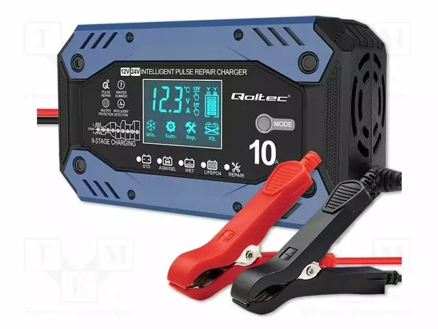 AKKULATURI - AGM,GEL (GEELI),LYIJYHAPPO,LI-FEPO4 - 10A - Akkulaturit - QOLTEC-52482 - 1