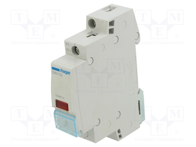 LED-OHJAIN - 12÷48VDC - DIN-KISKOLLE - VÄRI: PUNAINEN - Sulakeasennustarvikkeet - SVN132 - 1