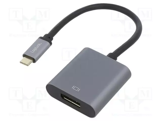 ADAPTERI - DISPLAYPORT 1.2,USB 3.2 - KULLATTU - 0,15M - MUSTA - USB kaapelit ja adapterit - CUA0102 - 1