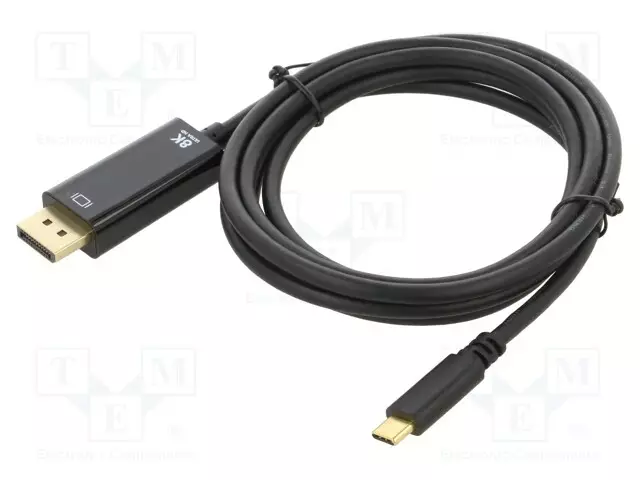 ADAPTERI - DISPLAYPORT 1.4 - DISPLAYPORT-PISTOKE,USB C PISTOKE - USB kaapelit ja adapterit - ART-OEM-C5-2 - 1